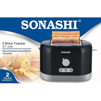 SONASHI 2 SLICE POP-UP TOASTER / BUN WARMER SONASHI 2 SLICE POP-UP TOASTER / BUN WARMER